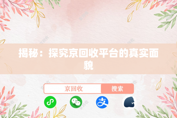 揭秘：探究京回收平台的真实面貌